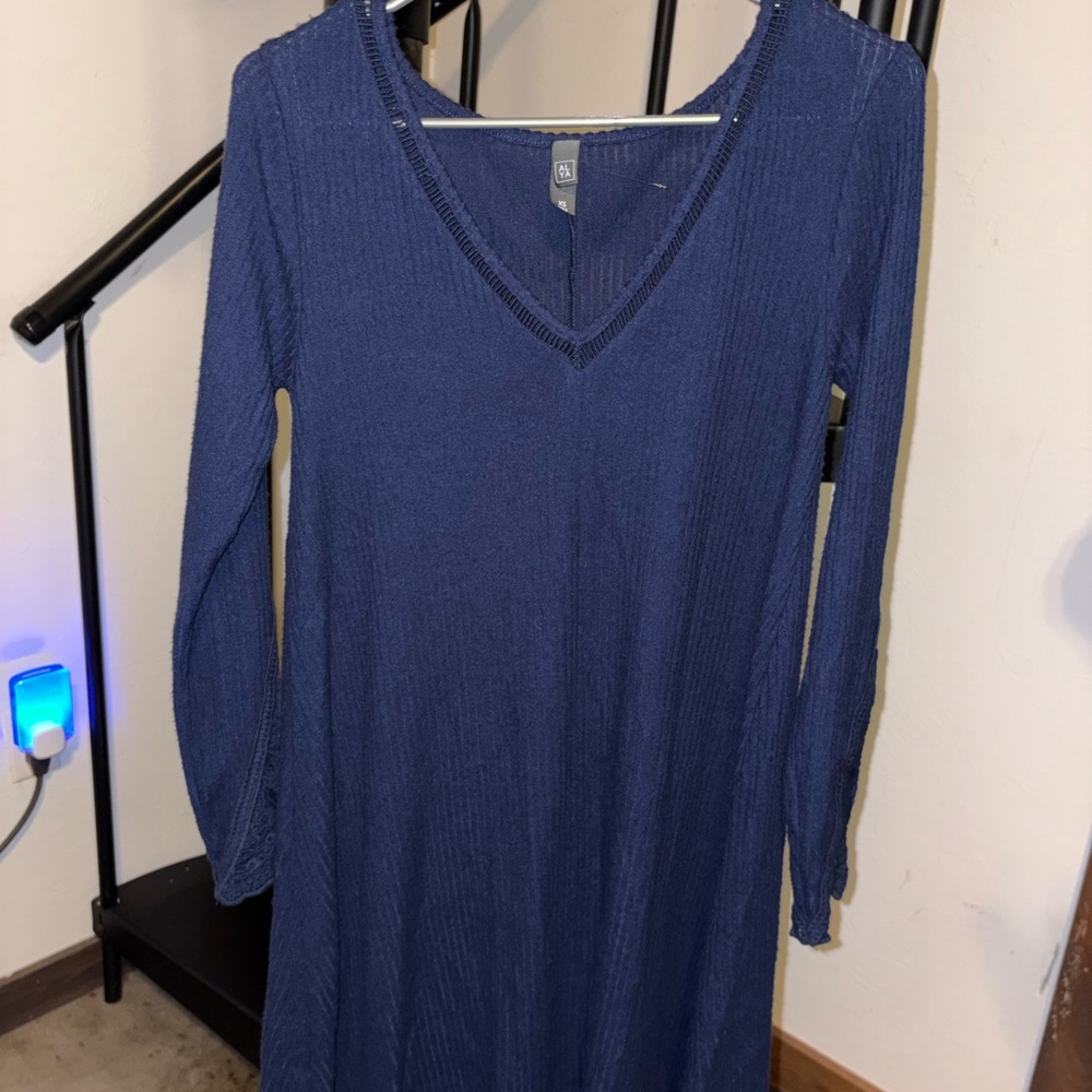 Alya Blue Long Sleeve Dress